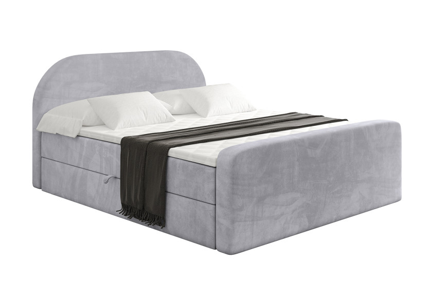 Łóżko kontynentalne z pojemnikiem i materacem H4 - NOX-Z - 200x200 cm 524932
