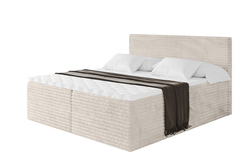 Łóżko kontynentalne z pojemnikiem i materacem H4 TOLO-v1 - 140x200cm 880020