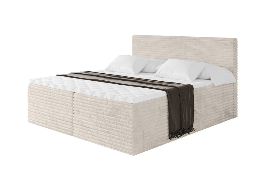Łóżko kontynentalne z pojemnikiem i materacem H4 TOLO-v1 - 200x200cm 880029