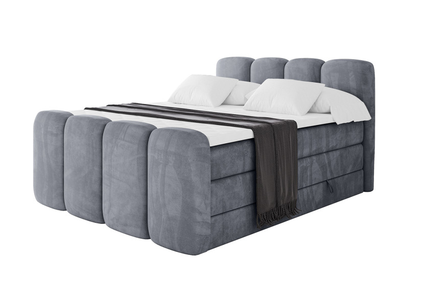 Łóżko kontynentalne z pojemnikiem i materacem NINA-Z KING 140x200cm 901620