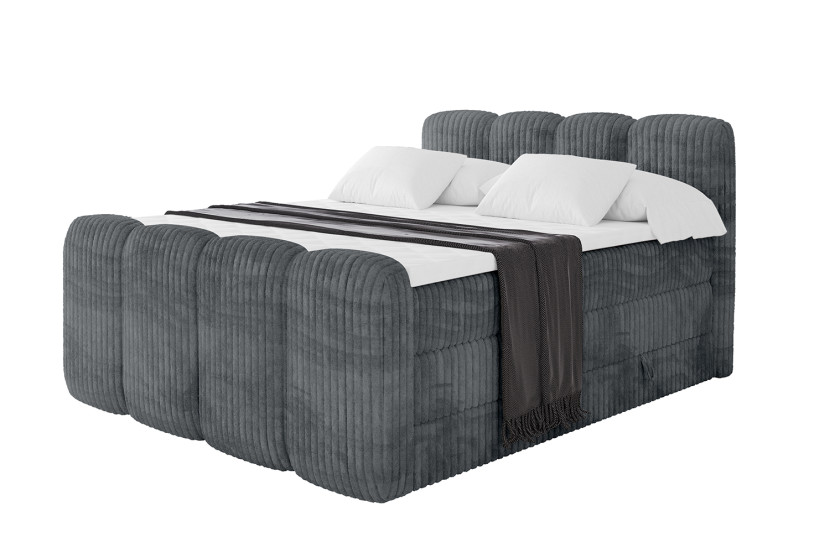 Łóżko kontynentalne z pojemnikiem i materacem NINA-Z KING 200x200cm 901900