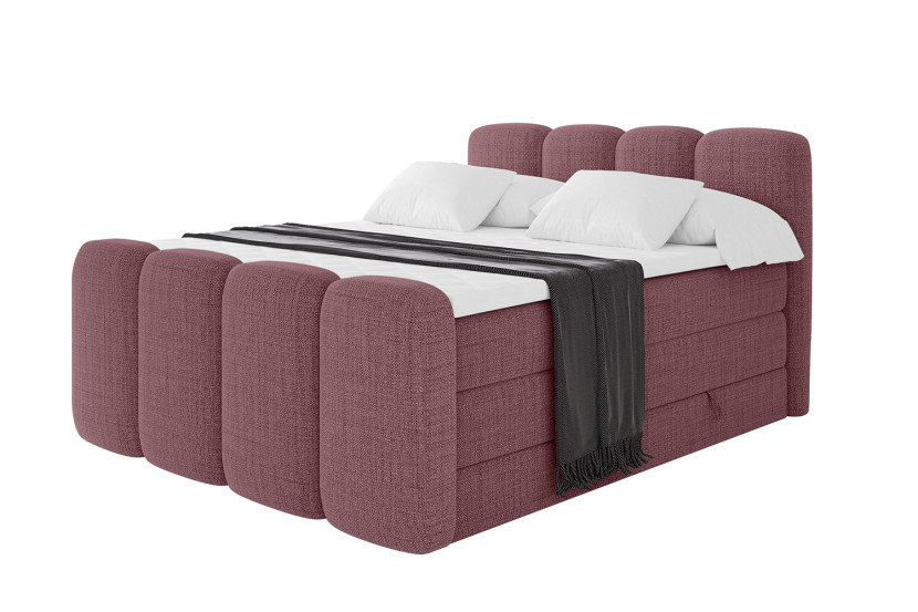 Łóżko kontynentalne z pojemnikiem i materacem NINA-Z KING 200x200cm 901547