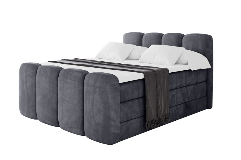 Łóżko kontynentalne z pojemnikiem i materacem NINA-Z KING 200x200cm 902255