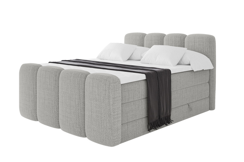 Łóżko kontynentalne z pojemnikiem i materacem NINA-Z KING 200x200cm 901615