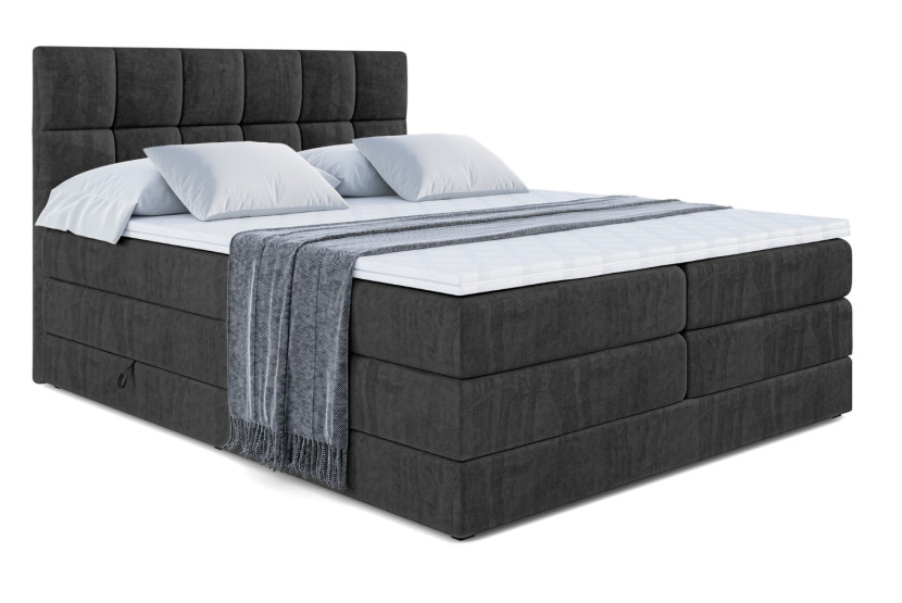 Łóżko kontynentalne z pojemnikiem i materacem RICAR KING - 180x200 cm 133400