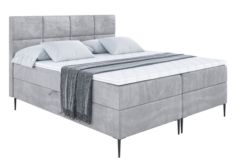 Łóżko kontynentalne z pojemnikiem, materacem i nóżkami ARDENI-FC 140x200 cm 611586
