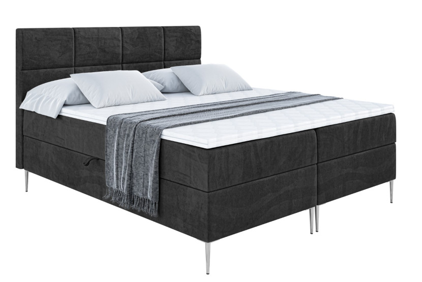 Łóżko kontynentalne z pojemnikiem, materacem i nóżkami ARDENI-FS 120x200 cm 614374