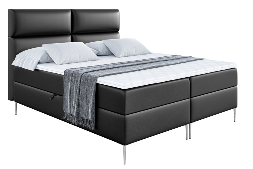 Łóżko kontynentalne z pojemnikiem, materacem i nóżkami BOXI3-FS 180x200 cm 611990