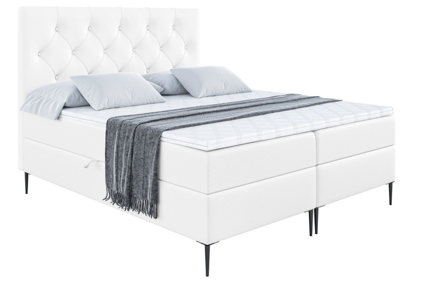 Łóżko kontynentalne z pojemnikiem, materacem i nóżkami MIRAGE-FC 180x200 cm 610256