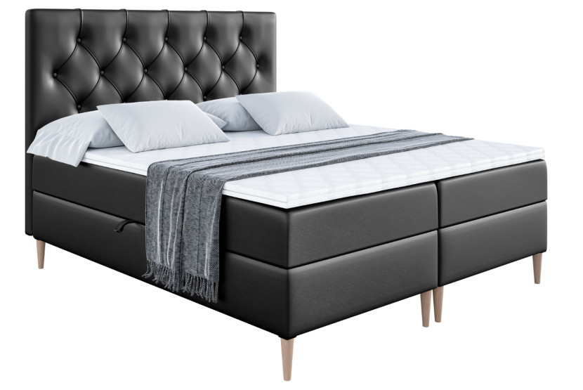Łóżko kontynentalne z pojemnikiem, materacem i nóżkami MIRAGE-FD 160x200 cm 609840