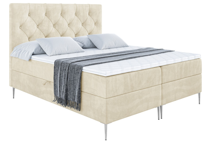 Łóżko kontynentalne z pojemnikiem, materacem i nóżkami MIRAGE-FS 120x200 cm 610111