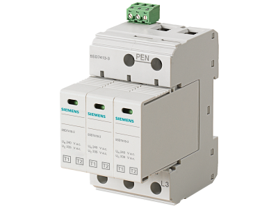 Odgromnik T1/T2, UN 240/400V, UC 335V AC, wtykowe wkłady ochronne, | 5SD7413-3