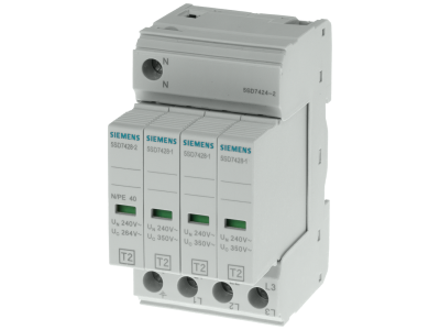 Ogranicznik przepięć T2, UN 240/400V, UC 350/264V AC, wkłady ochronne | 5SD7424-2